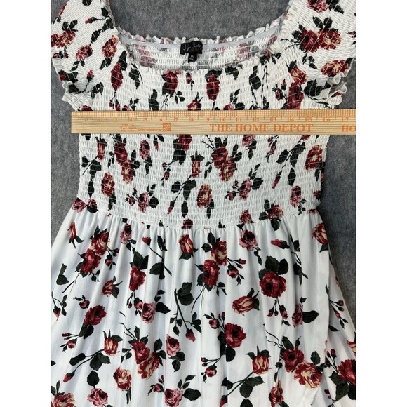 J for Justify Womens Floral Maxi Dress Smocked Size XL Sleeveless Asymmetrical - Picture 8 of 10